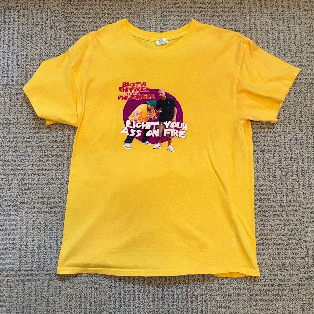 Yellow Busta Rhymes Pharrell LYAOF Graphic T-Shirt